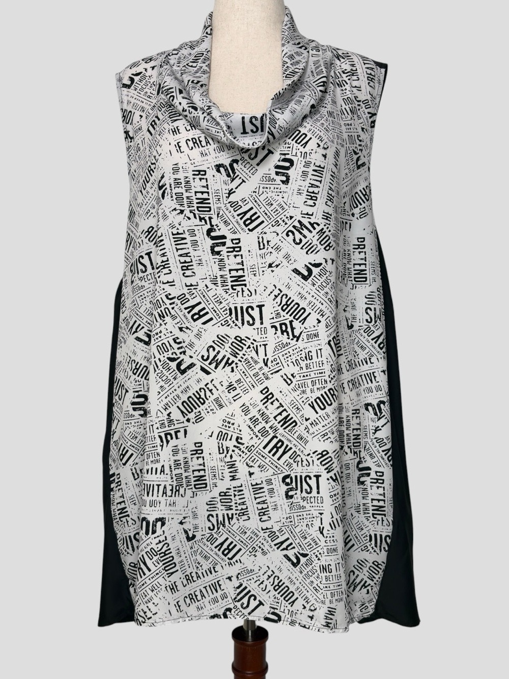 90s Chalet Et Ceci USA Tunic Dress 1X Digital Grunge Distorted Print Lagenlook - Picture 6 of 7